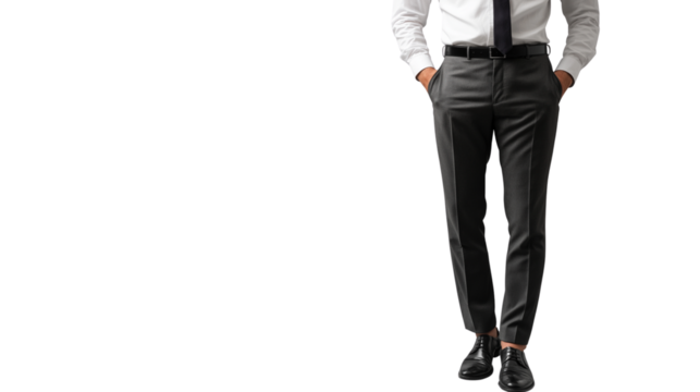 E-commerce business owner, professional yet modern attire, relaxed but confident posture, friendly expression, isolated PNG - Powered by Adobe