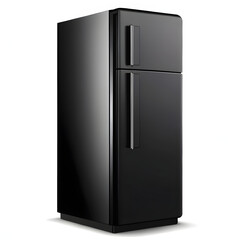 Black silhouette of Smart Refrigerator standing against a white background