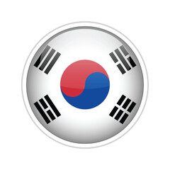 South Korea Flag Sphere Vector