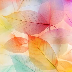 Obraz premium Vibrant artistic design highlighted by colorful leaf patterns image