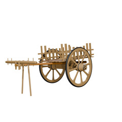 Fototapeta premium Myanmar's old wooden cart