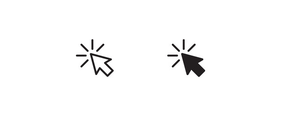 Fototapeta premium Pointer icon. Click, Cursor sign, Computer pointer, mouse arrow icons button, vector, sign, symbol, logo, illustration, editable stroke, flat design style isolated on white linear pictogram