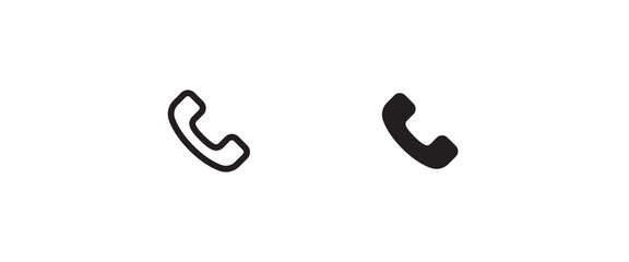 Naklejka premium Phone and call icons set in trendy flat style isolated. Handset icon with waves. Telephone symbol for your design, logo, sign UI. Vector illustration.