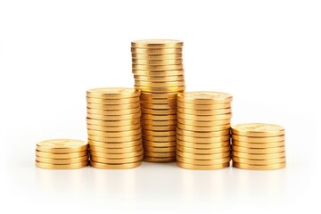 Golden coins stacks gold backgrounds money.