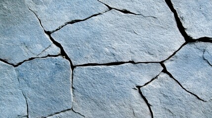 Obraz premium Blue stone ground cracks backdrop for graphic design or construction presentation and advertisement