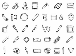 Freehand Sketch Vector Icons Collection