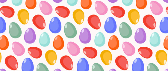 Bright Easter seamless background. Easter colorful eggs.