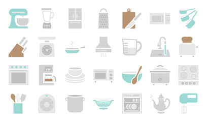 A set of kitchen themed icons
