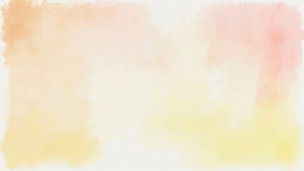 Abstract Watercolor Wash Background in Pastel Peach, Yellow, and Pink Hues