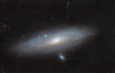 Galaxy nebula andromeda in outer space. Photo through an amateur telescope.