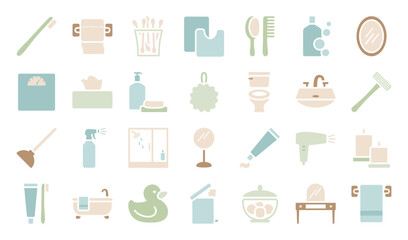 A set of bathroom themed icons
