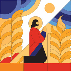 Jesus Christ praying in the garden