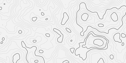 Abstract topographic contour line map, geographic mountain line map, topographic lines wavey backdrop topology contour background.
