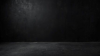 Fototapeta premium Dimly Lit Interior with Dark Walls and Floor Surface Creates Dramatic and Foreboding Atmosphere