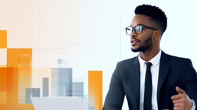 Charismatic Leader Inspiring Diverse Team in Modern Workspace