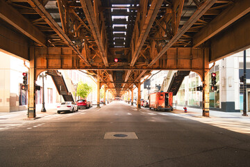 Chicago Subway Loop in Downtown