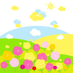 꽃이 있는 언덕 flowers