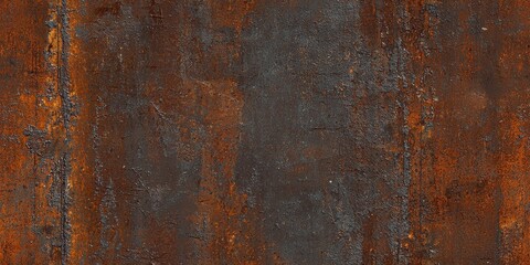 Naklejka premium Oxidized Metal Sheet Texture Background with Brown and Grey Tones Showing Corrosion and Weathering