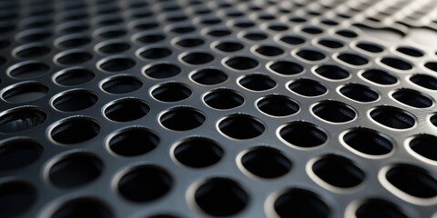 Perforated Metal Sheet Abstract Pattern with Round Holes Repeating Regularly for Ventilation Design