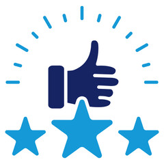 Satisfaction Flat Blue Icon