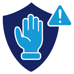 Prevention Flat Blue Icon