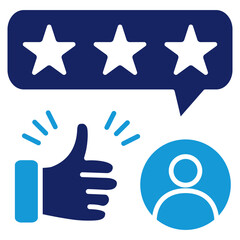 Review Flat Blue Icon