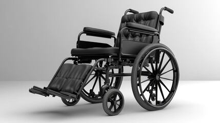 Fototapeta premium High-End Black Wheelchair with Advanced Features and Cushions. Generative AI