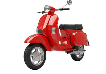 A red color scooter isolated on transparent background, scooter png, scooter without background