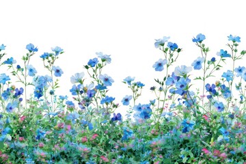 Fototapeta premium Vibrant blue floral illustration