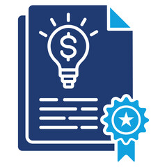 Intangible Asset Flat Blue Icon