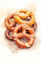 Colorful German Pretzels Display