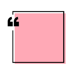 Set di varie cornici di citazioni isolate colorate. Bolle vocali con virgolette. Casella di testo e virgolette vuote. Modello di post di blog. Illustrazione su fondo trasparente