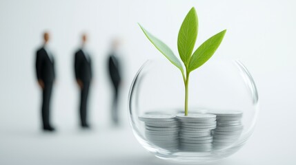 Investment growth business environment financial concept indoor setting close-up view sustainable future