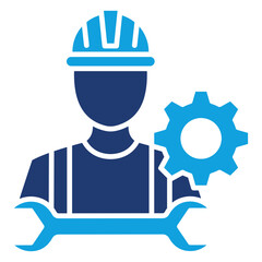 Labor Flat Blue Icon