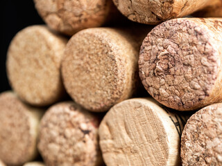 Wine cork background with unique relief and natural shades, perfect for wine themes and décor.