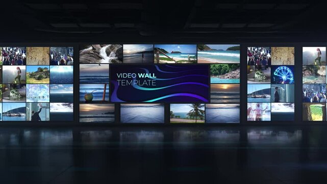 Dynamic video wall displaying scenic landscapes