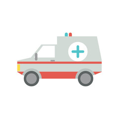 Vector image of an ambulance car icon with a white background