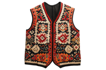 Colorful handmade vest showcasing intricate design