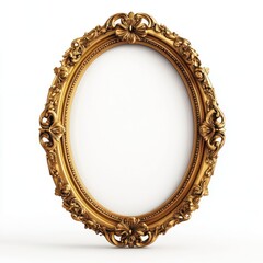 Golden oval picture frame photo photography accessories.