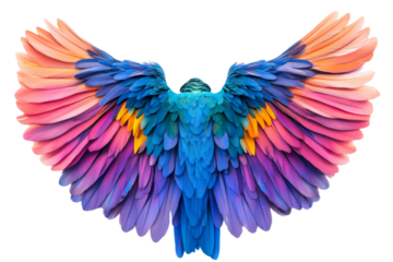 Colorful wings create a stunning visual display