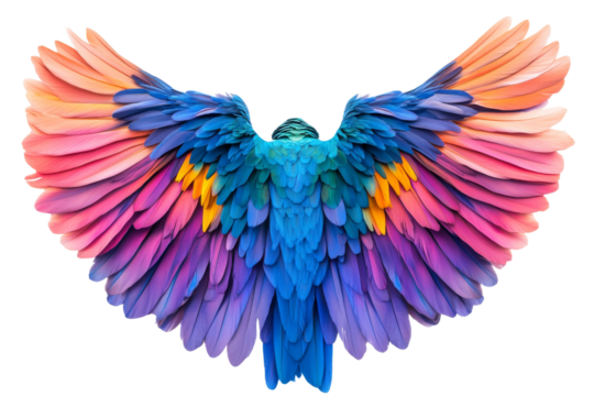 Colorful wings create a stunning visual display