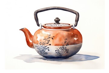 Teapot white background tableware porcelain.