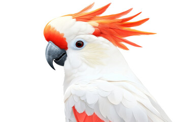 Naklejka premium Cockatoo with vibrant feathers in close up view