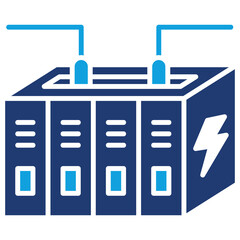 Energy Storage Flat Blue Icon