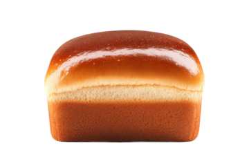 Golden bread loaf on a white background