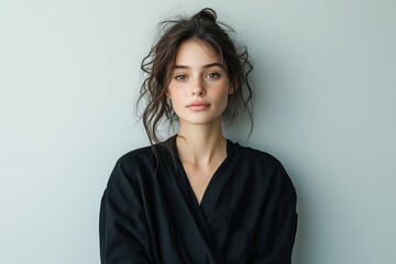 Zeitloses Portr&auml;t einer jungen Frau mit nat&uuml;rlicher Ausstrahlung

