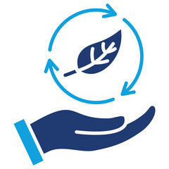 Sustainable Development Flat Blue Icon