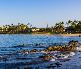 Exposed Lava Reef on The Beach of Kamaole Beach Park II, Maui, Hawaii, USA
