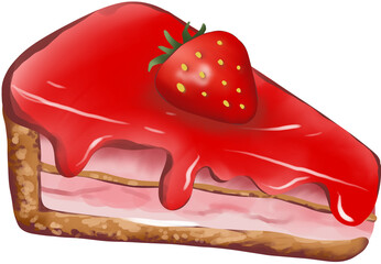 slice of strawberry cake
