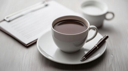 Resignation letter on a clean desk with a planner and pen. Featuring career change and reflection